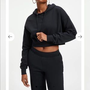 Good American CROPPED & COOL HOODIE
